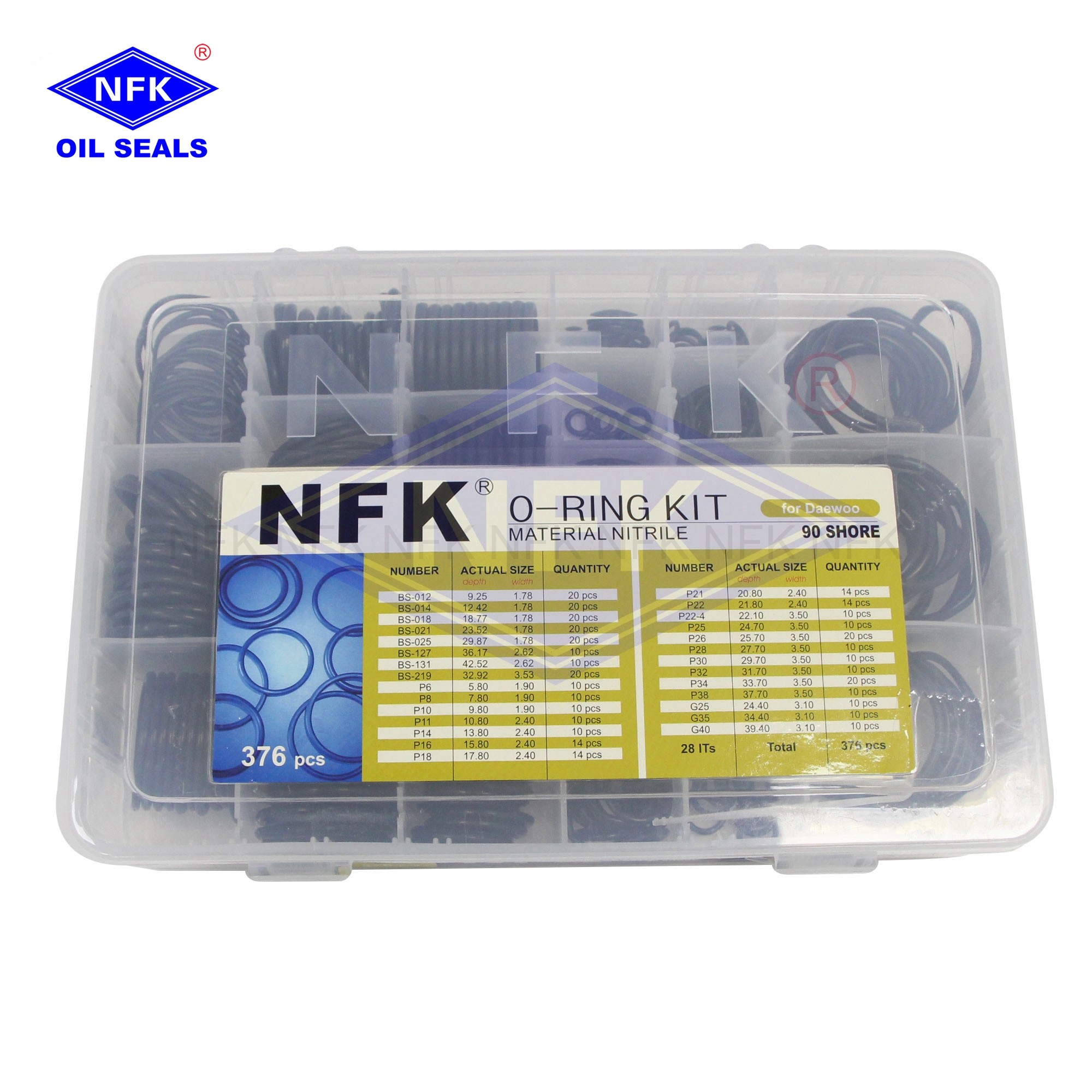 Standard Black Fixed Eye Rubber Seal Ring Box Metric Daewoo High