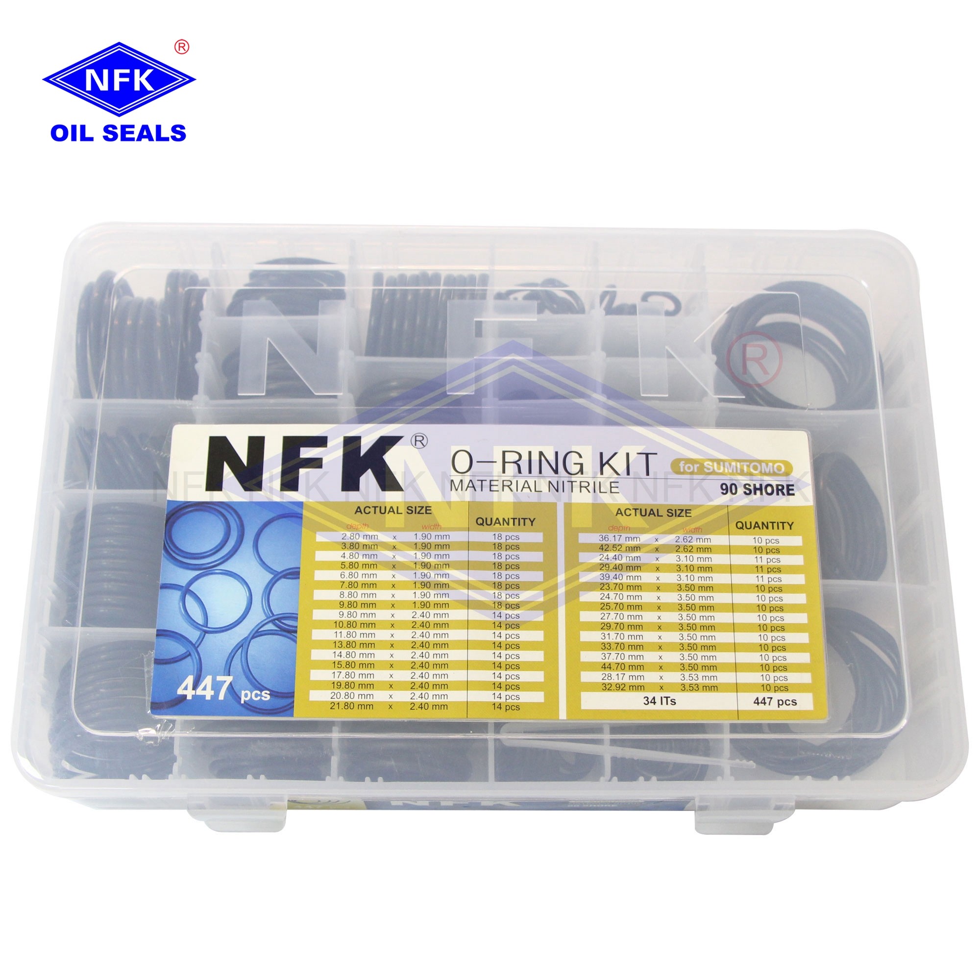 90 Durometer FKM Assorted O Ring Set Hydraulic Seal Kits Wear Resistance