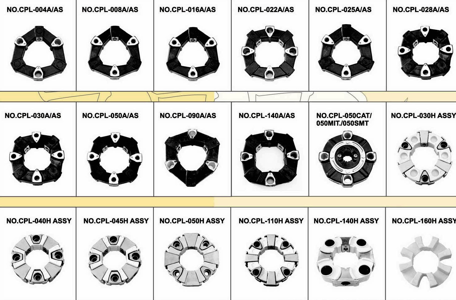 Rubber Motor Coupling Spider Excavator Coupling Type 50AS With