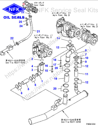 VMQ Hydraulic Oil Seals For Komatsu Excavator Service Kit 707-99-78740 703-11-53202 706-77-03140 21N-60-34100